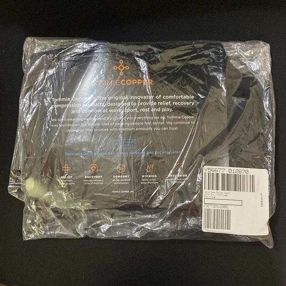 Tommie Copper Shoulder Support Comfort Bra Zipper Front Black Women’s Size XL - Picture 6 of 8